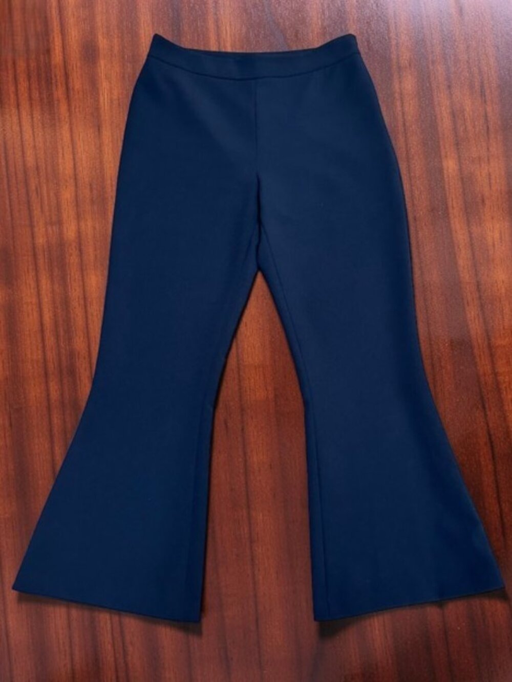 ✨ Tahari ASL Minimalist High-Rise Cropped Flare Pants in Navy Blue Size 4 ✨